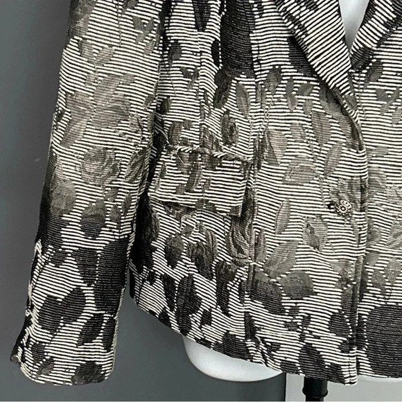 Katherine New York Women’s XL‎ Textured Floral Blazer 2 Button Regal Old Money - Picture 3 of 16
